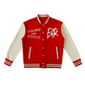Two-Tone Fleeced Varsity Jacket