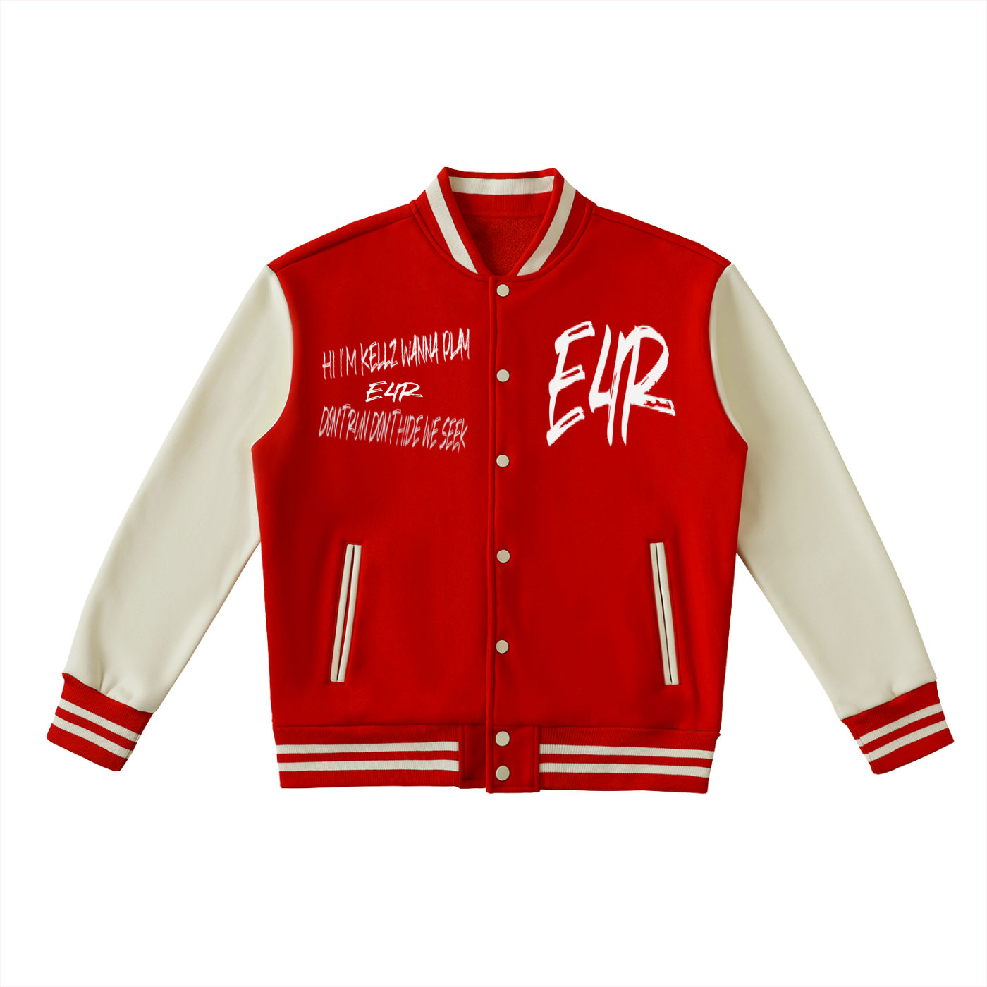 Two-Tone Fleeced Varsity Jacket