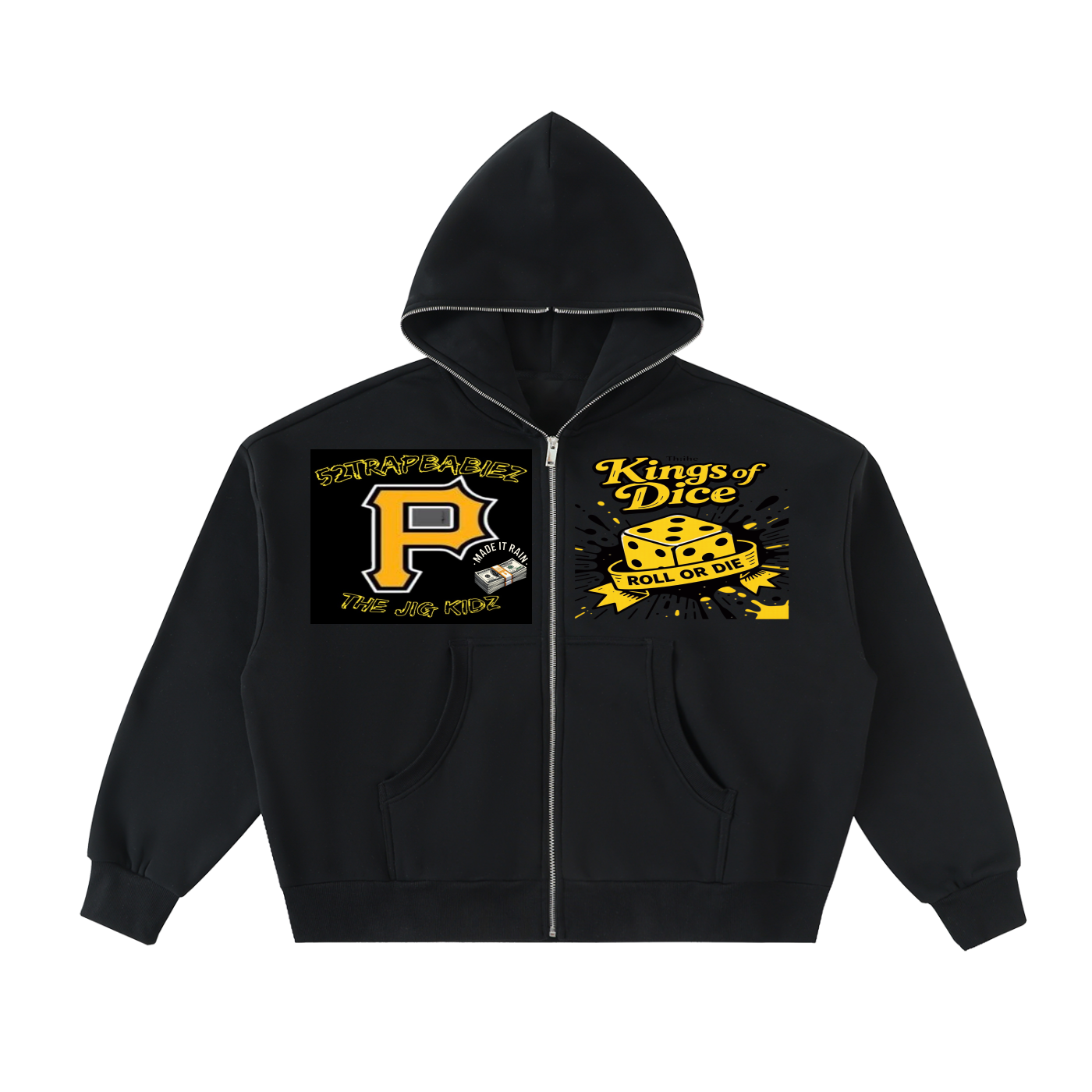 Fleeced Full-Zip Boxy Hoodie