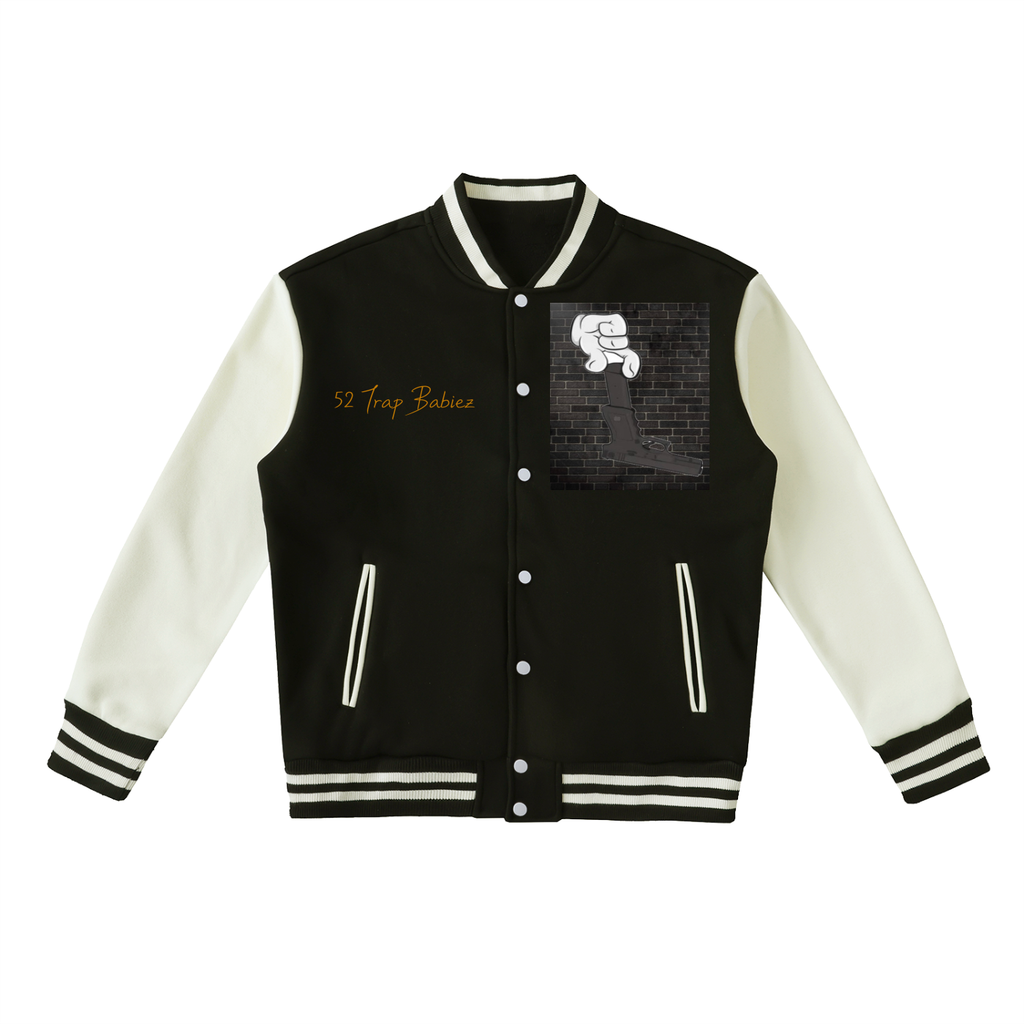 Two-Tone Fleeced Varsity Jacket