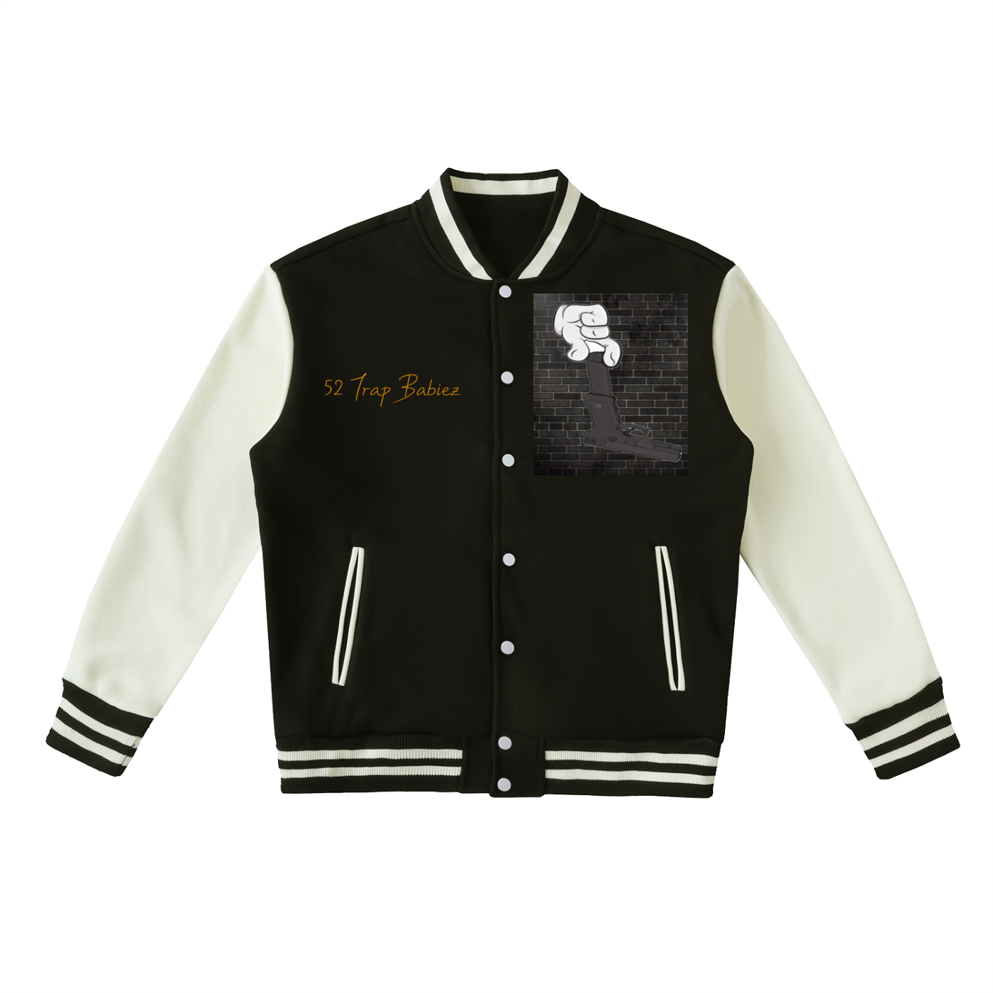 Two-Tone Fleeced Varsity Jacket