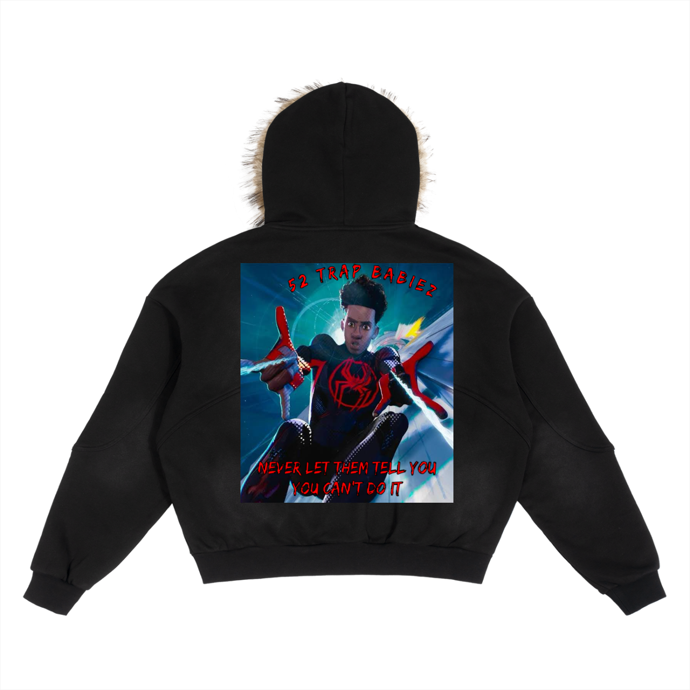Sun Fade Boxy Detachable Fur Hoodie