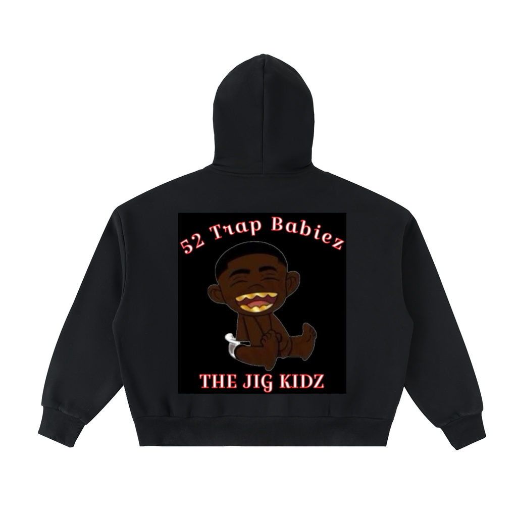 Fleeced Full-Zip Boxy Hoodie