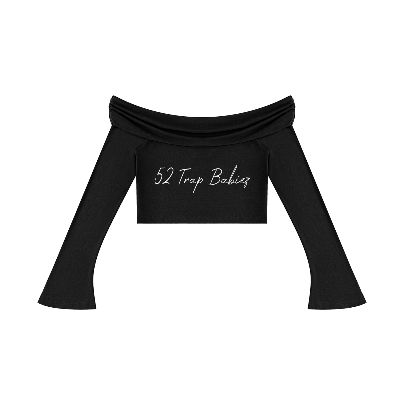 Women's Off-the-Shoulder Bell Sleeve Crop T-Shirt