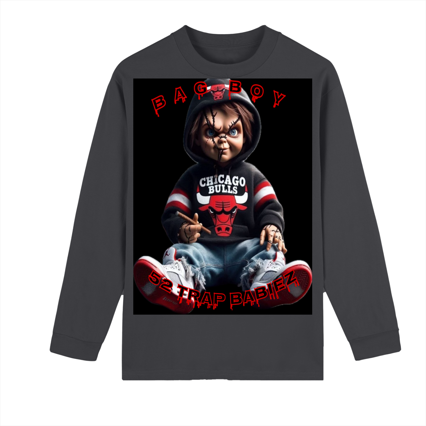 Crew Neck Drop Shoulder Long Sleeve Shirt