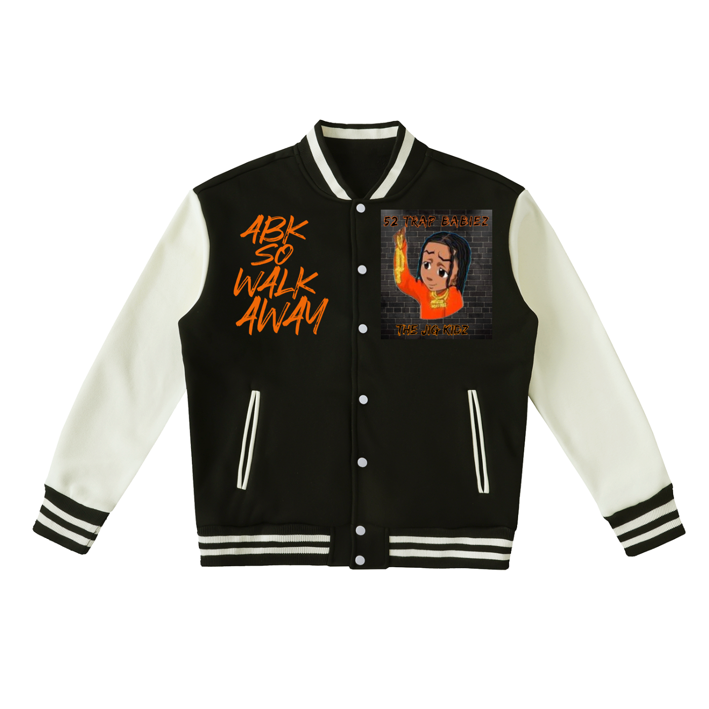 Two-Tone Fleeced Varsity Jacket