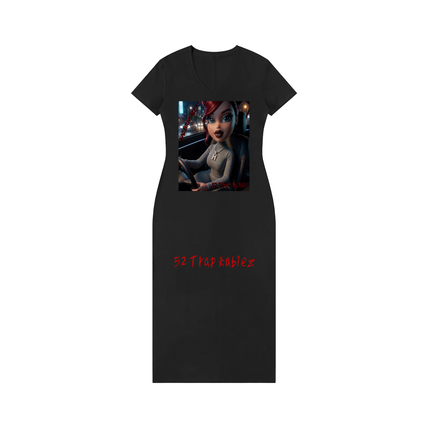 Women's V-Neck Short Sleeve Maxi Dress