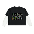 Layered Contrast Sleeve Cotton T-Shirt