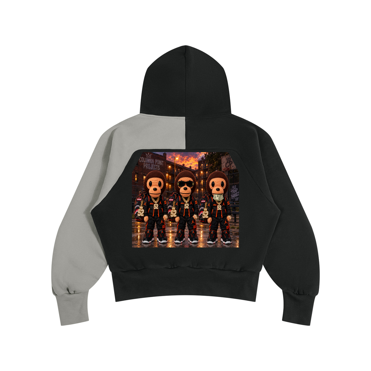 Unisex Color-Block Fleece Hoodie