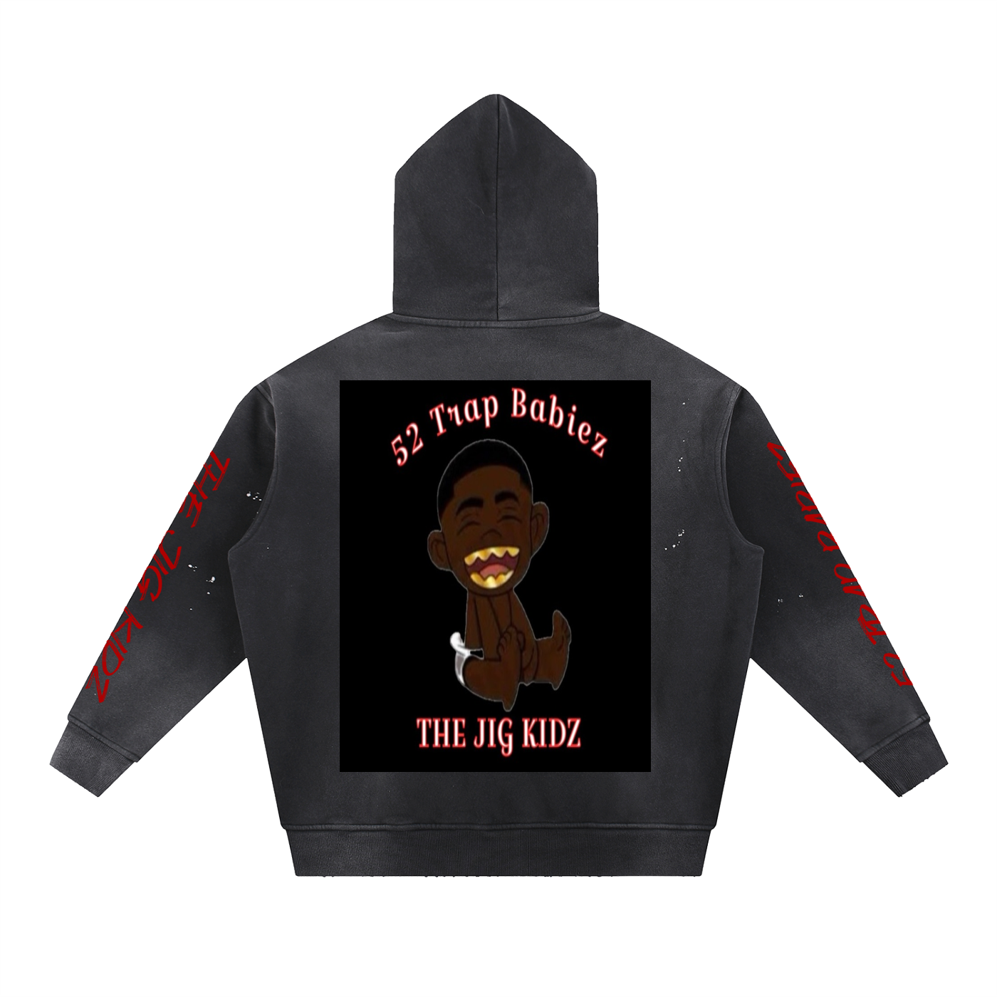 Vintage Washed Frayed Fleece Hoodie