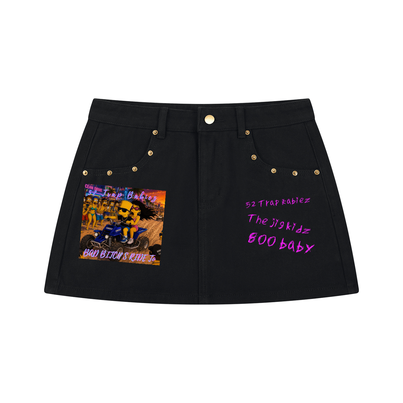 Women's Studded Denim Mini Skirt