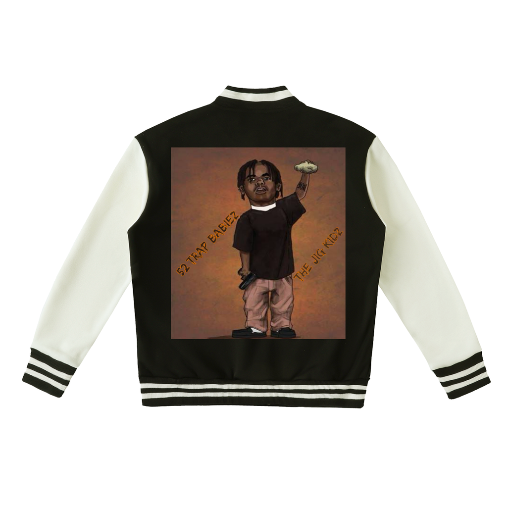 Two-Tone Fleeced Varsity Jacket