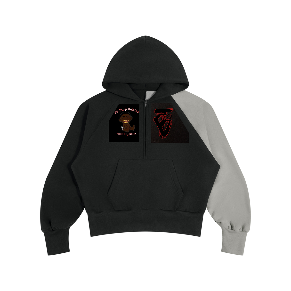Unisex Color-Block Fleece Hoodie