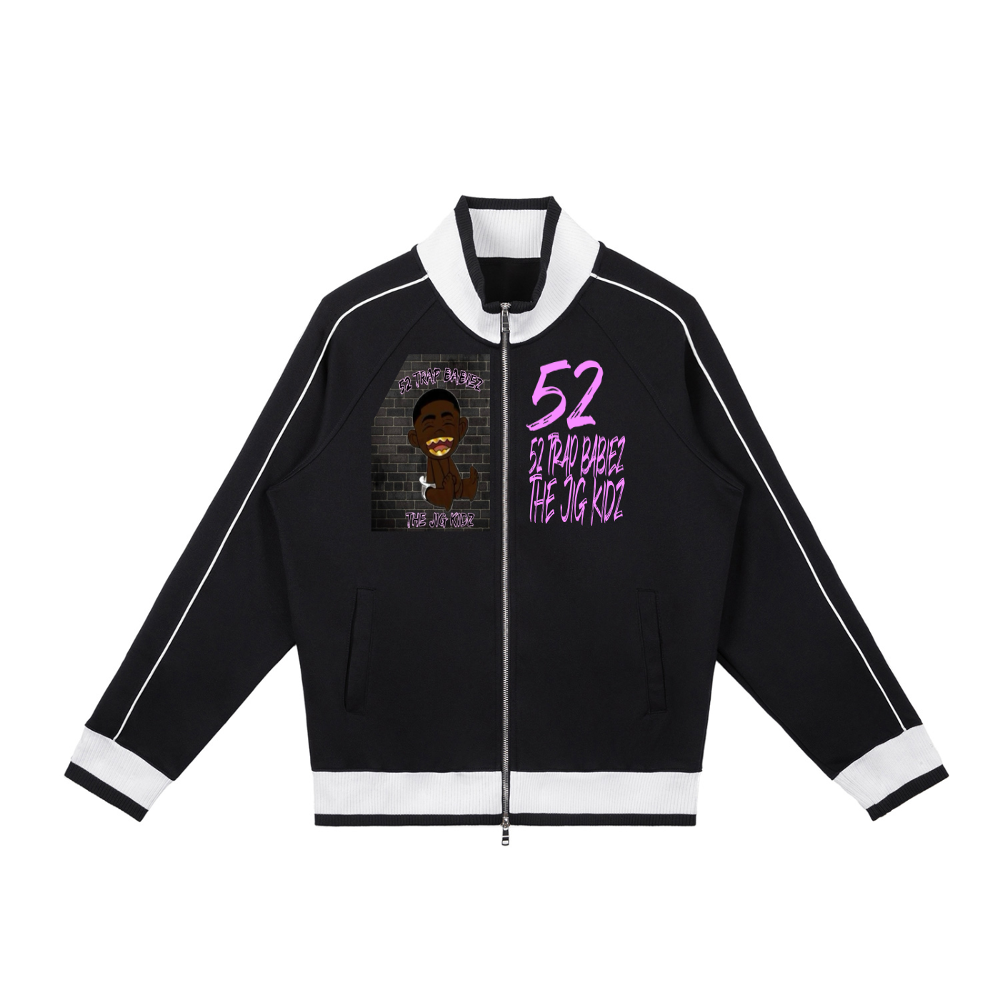 Color Block Raglan Sleeve Zip Track Jacket