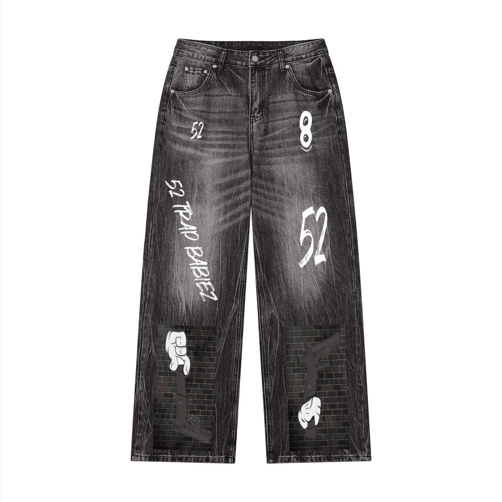 Men’s Vintage Wash Wide Leg Jeans