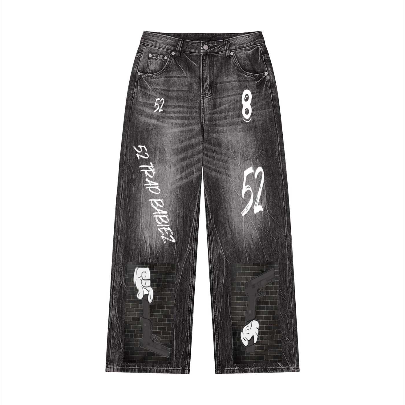 Men’s Vintage Wash Wide Leg Jeans