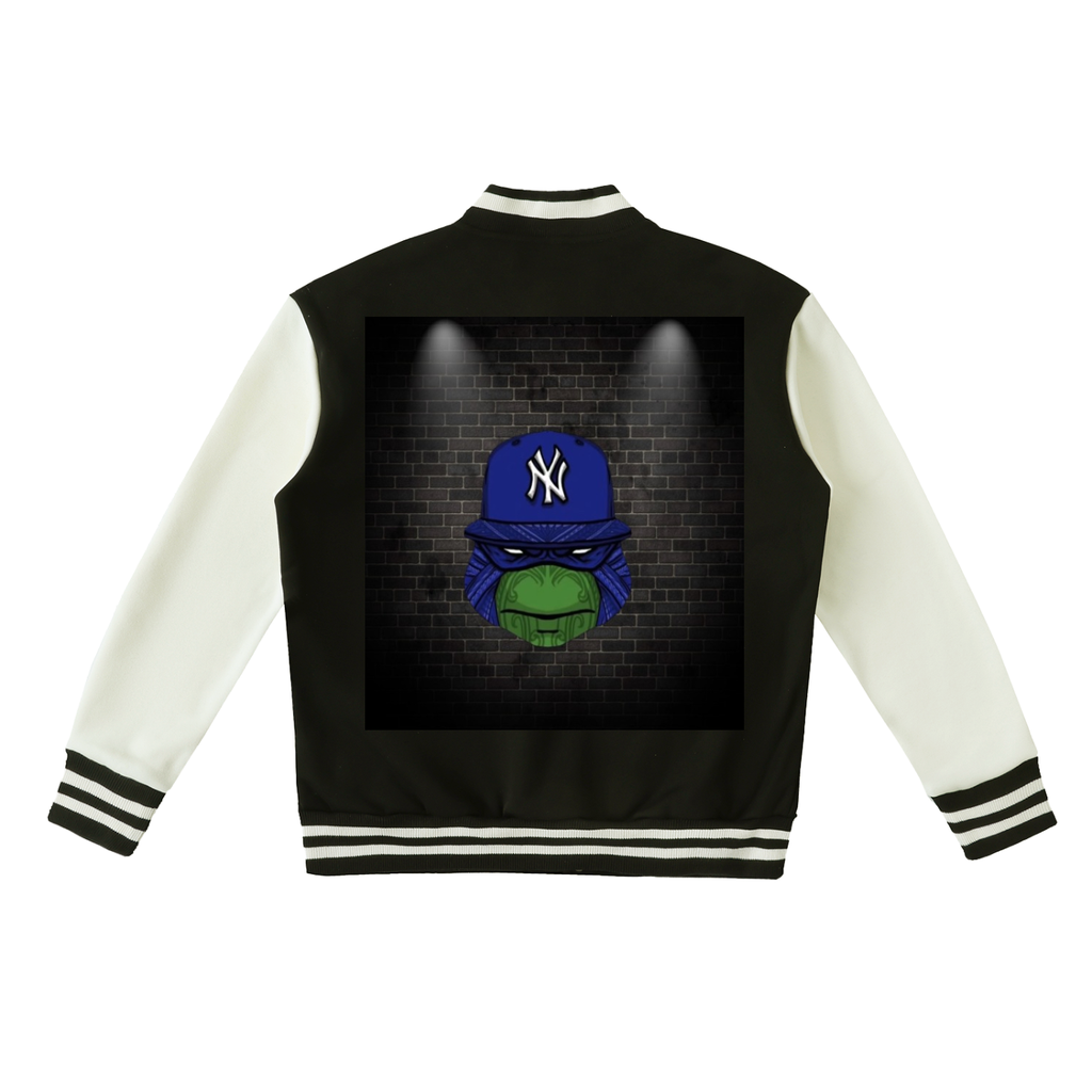 Two-Tone Fleeced Varsity Jacket