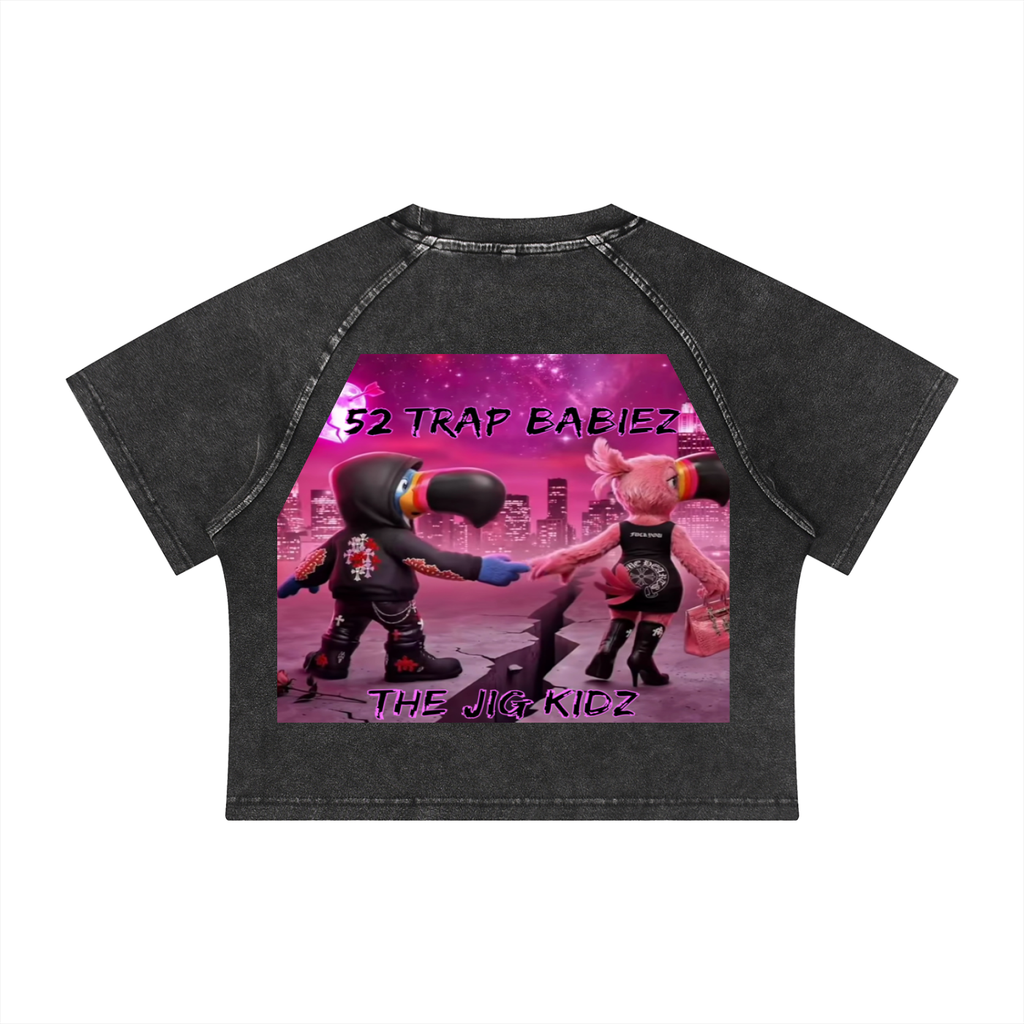Women's Mineral Wash Raglan Crop T-Shirt