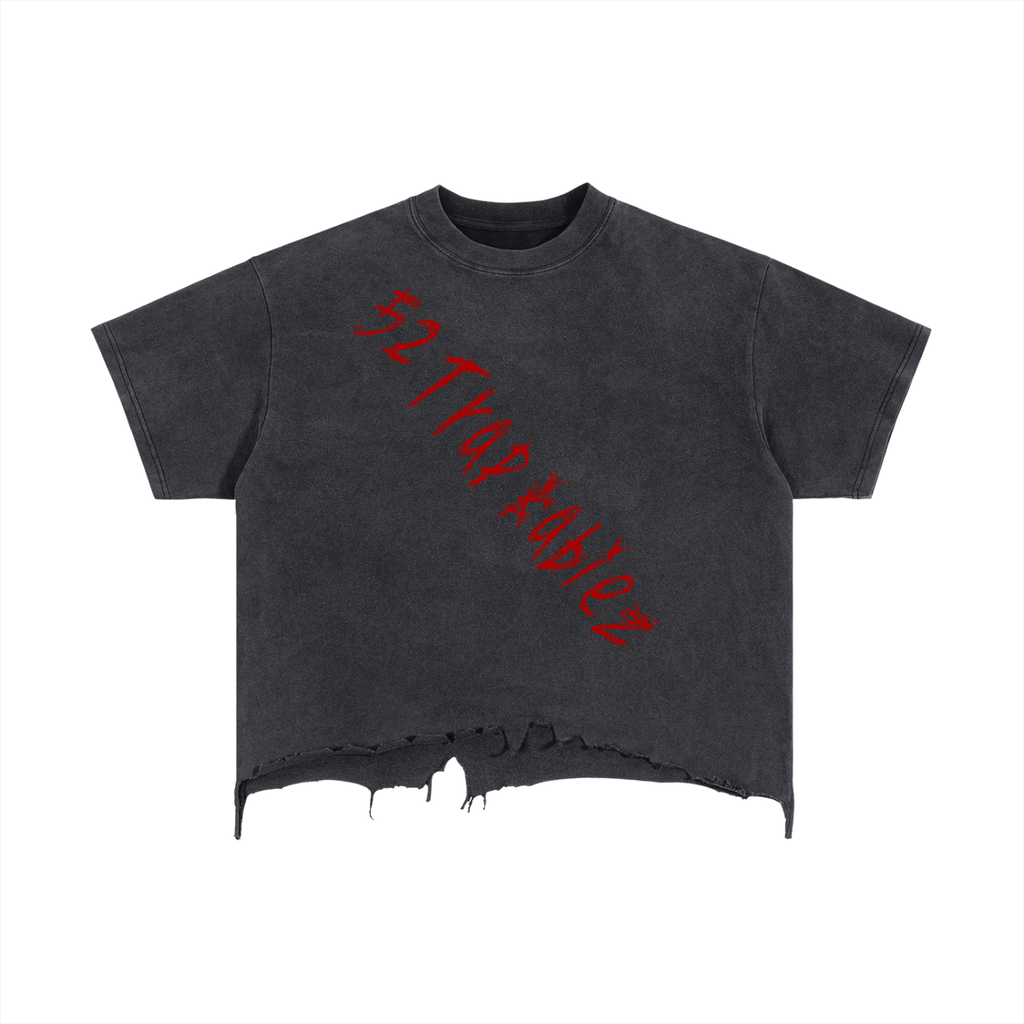 Vintage Wash Boxy Distressed Hem T-Shirt