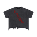 Vintage Wash Boxy Distressed Hem T-Shirt