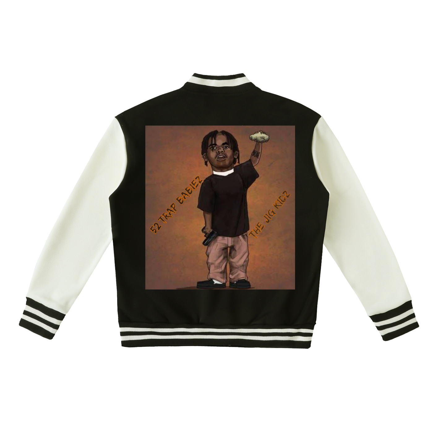 Two-Tone Fleeced Varsity Jacket