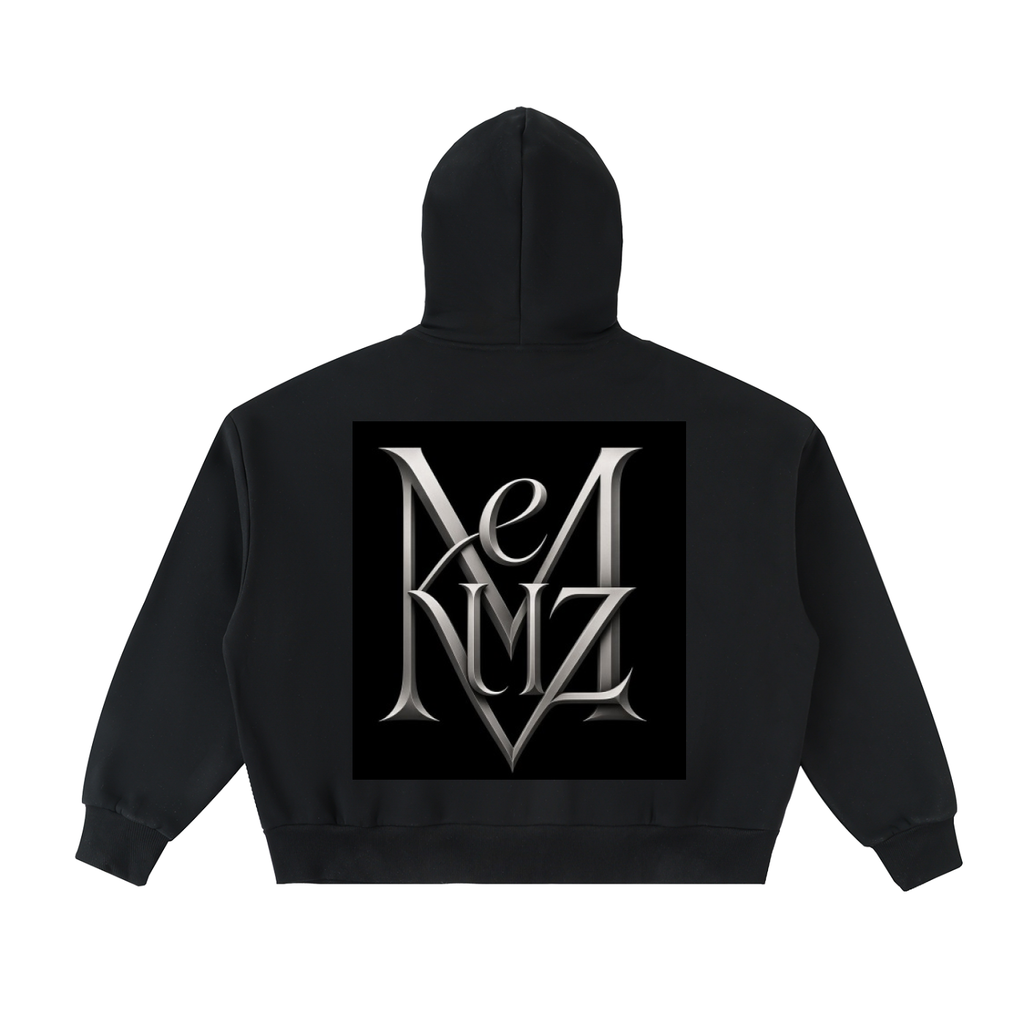 Fleeced Full-Zip Boxy Hoodie