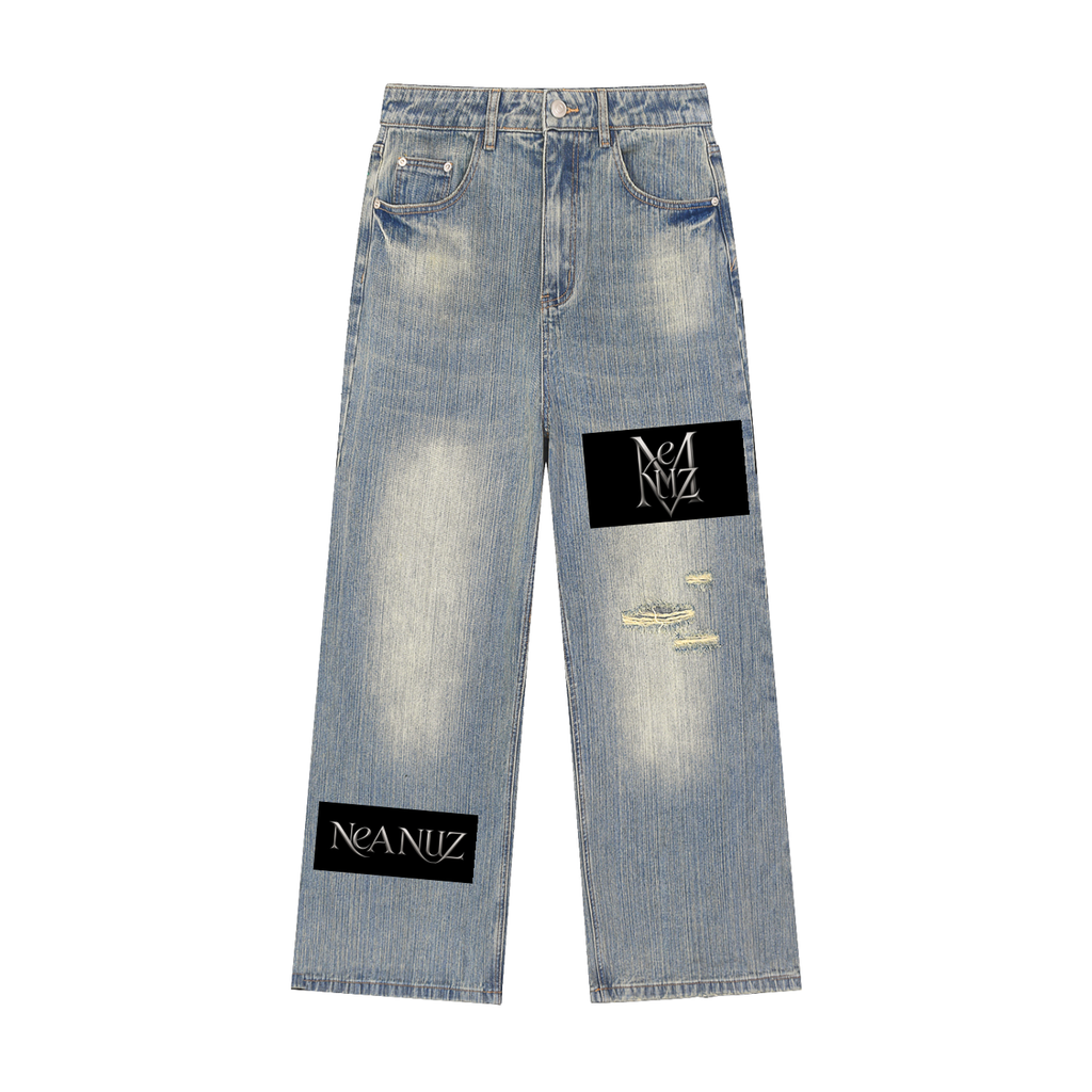 Vintage Wash Distressed Denim Jeans
