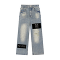 Vintage Wash Distressed Denim Jeans