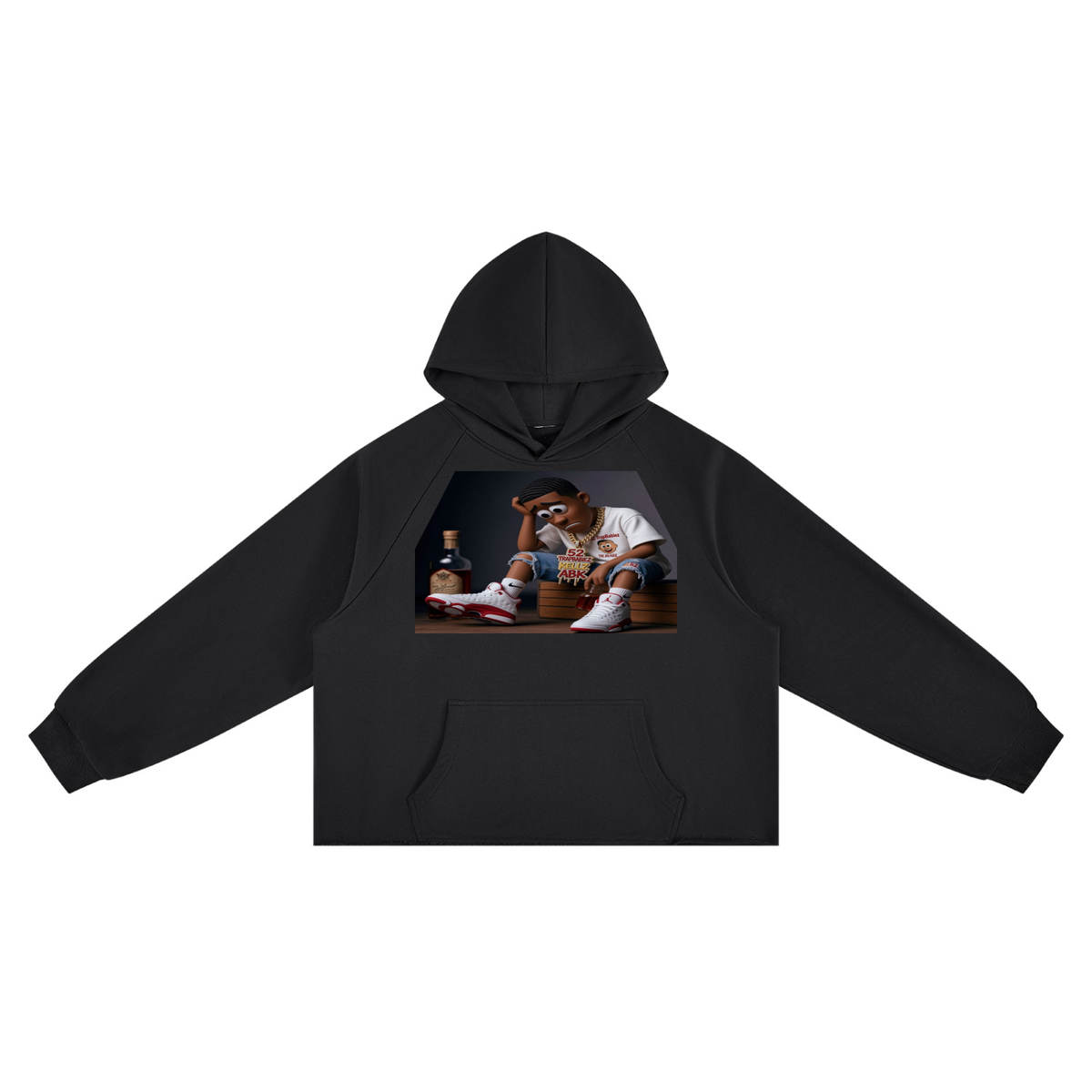 Unisex Vintage Wash Raw Edge Boxy Hoodie