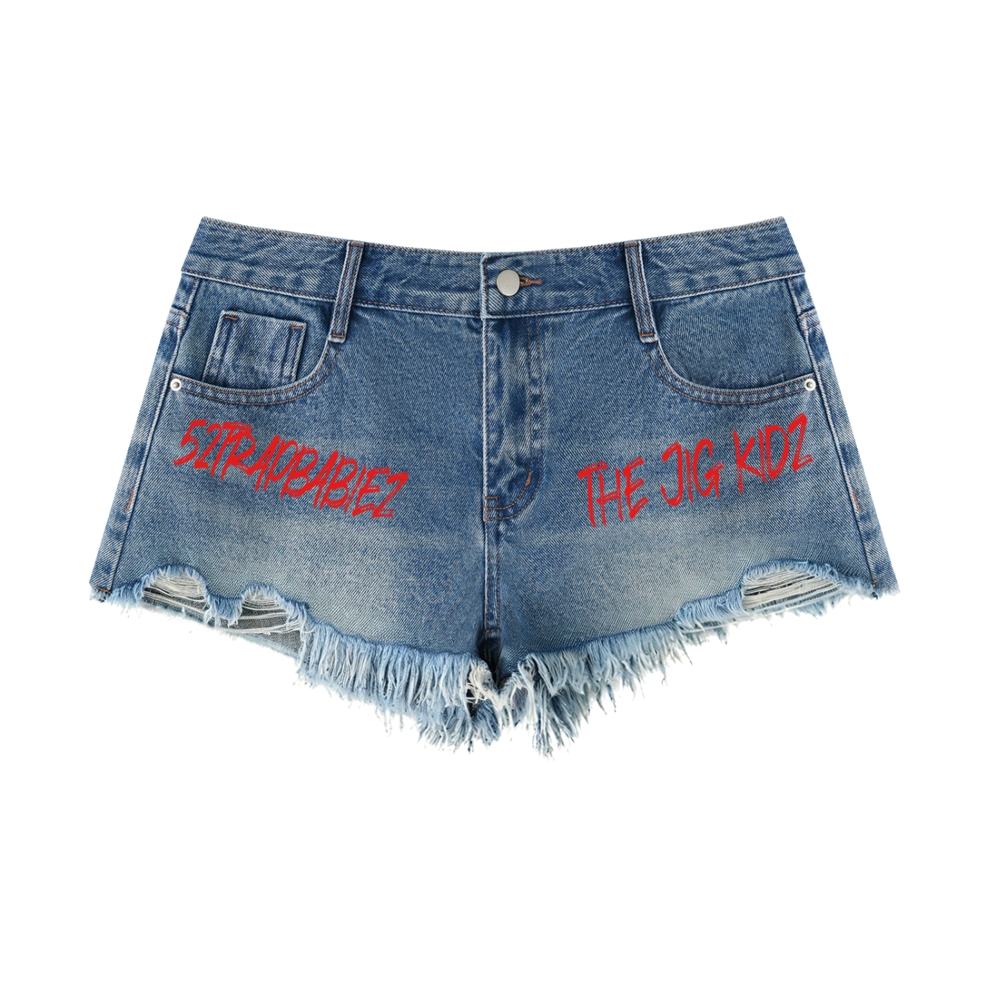 Women's Vintage Wash Raw Hem Denim Shorts