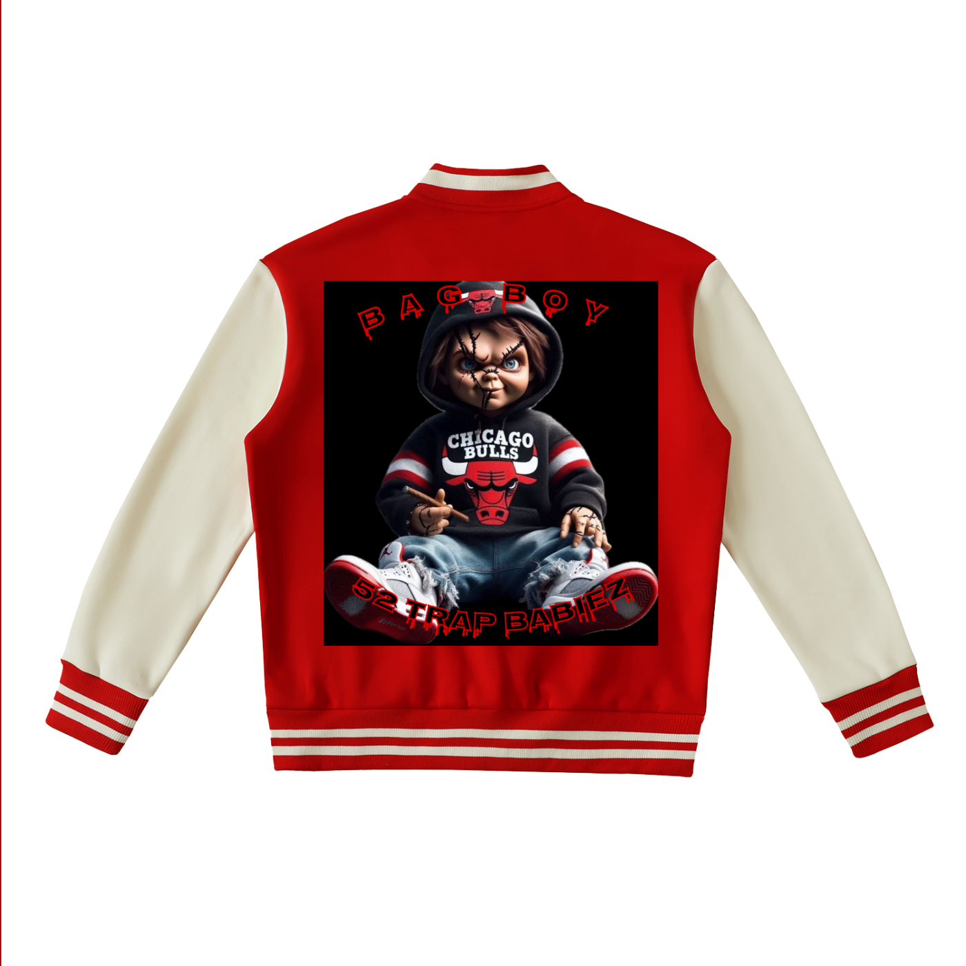 Two-Tone Fleeced Varsity Jacket