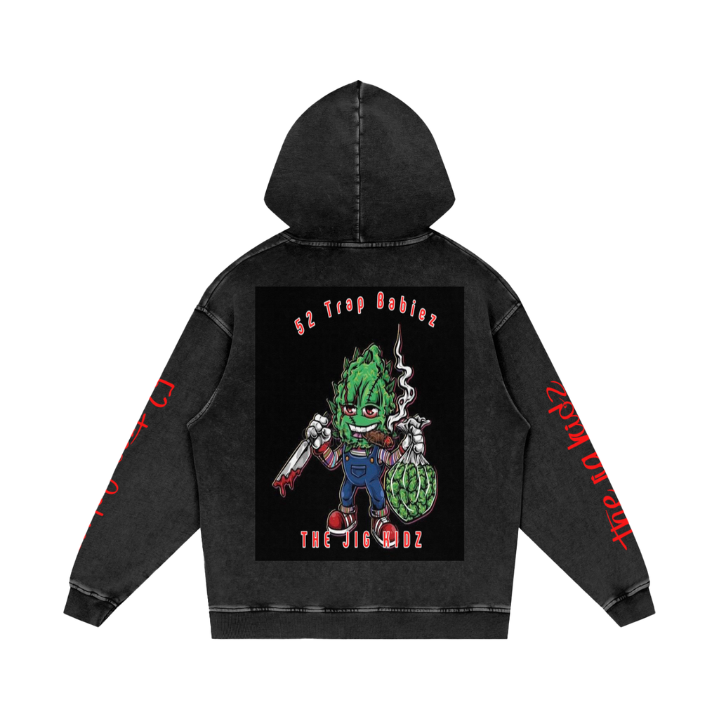 Snow Washed Loose Cotton Hoodie