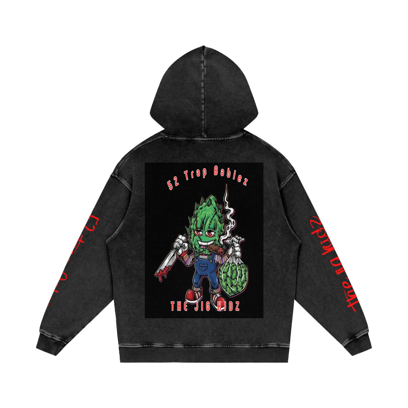 Snow Washed Loose Cotton Hoodie