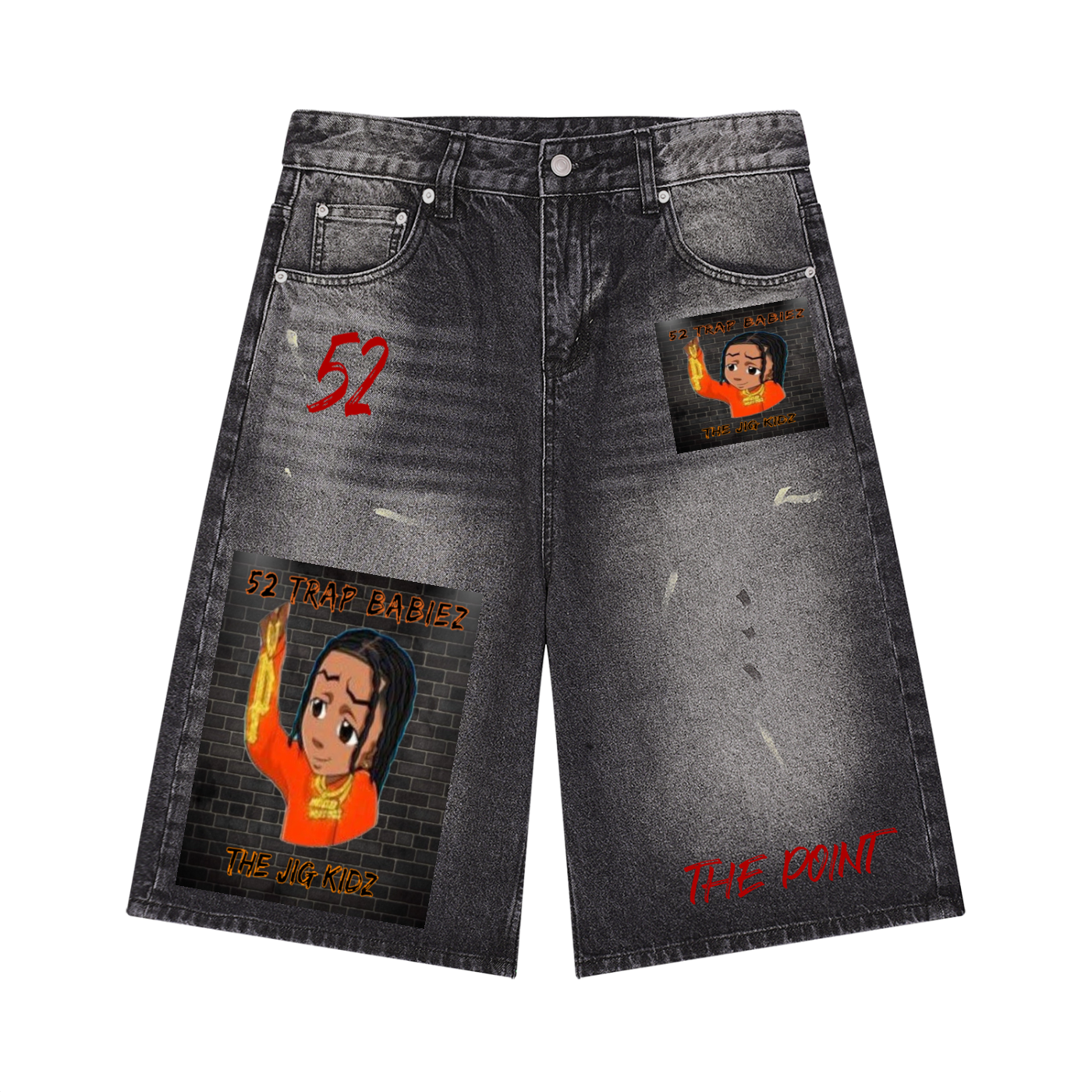 Men’s Vintage Wash Wide Leg Denim Shorts
