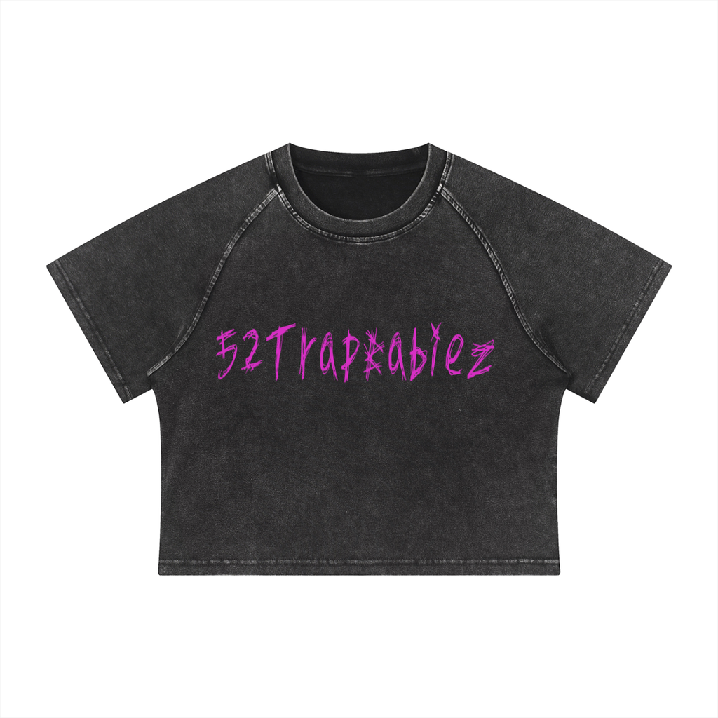 Women's Mineral Wash Raglan Crop T-Shirt