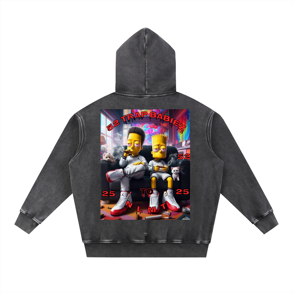 Snow Wash Fleece Oversize Hoodie