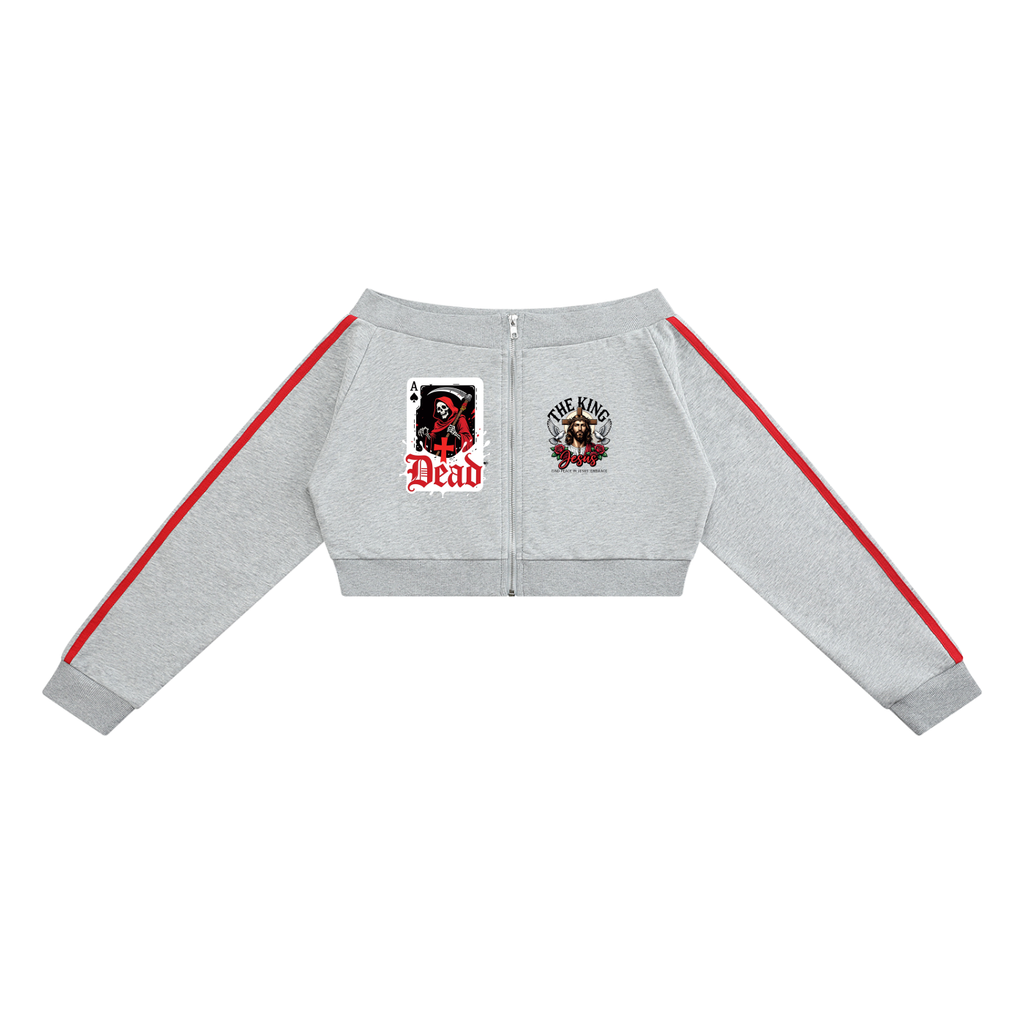 Women's Off-Shoulder Full Zip Hoodie