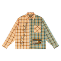 Unisex Oversized Plaid Color Block Shirt