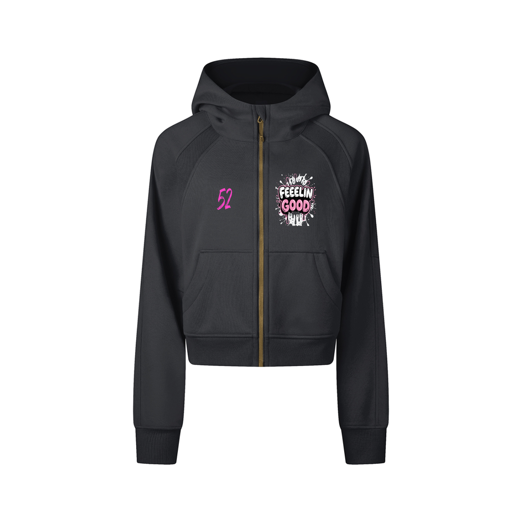Cropped Zip-Through Hoodie