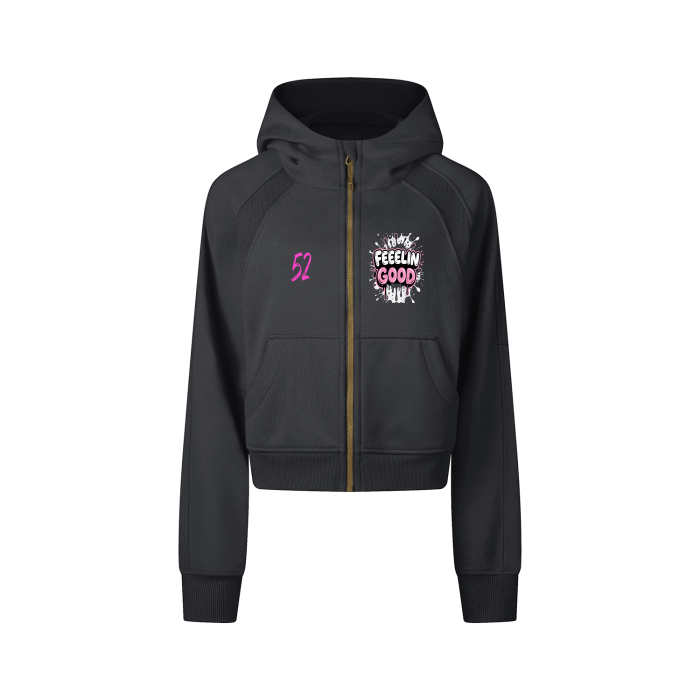 Cropped Zip-Through Hoodie