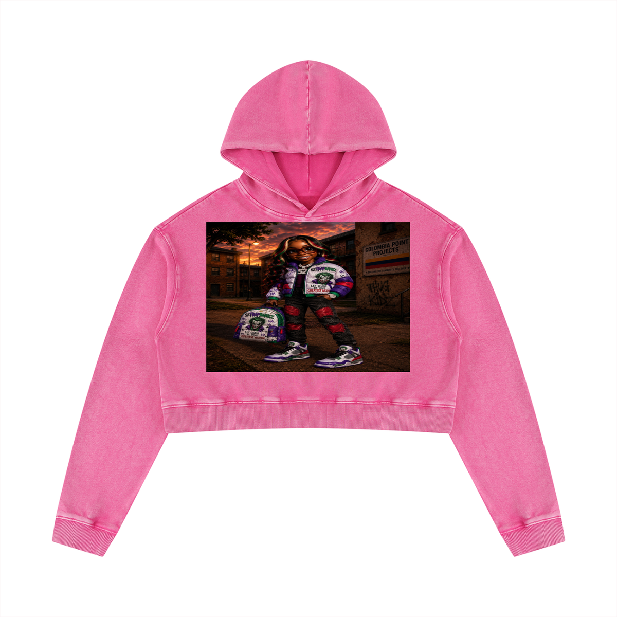 Women’s Mineral Washed Crop Hoodie