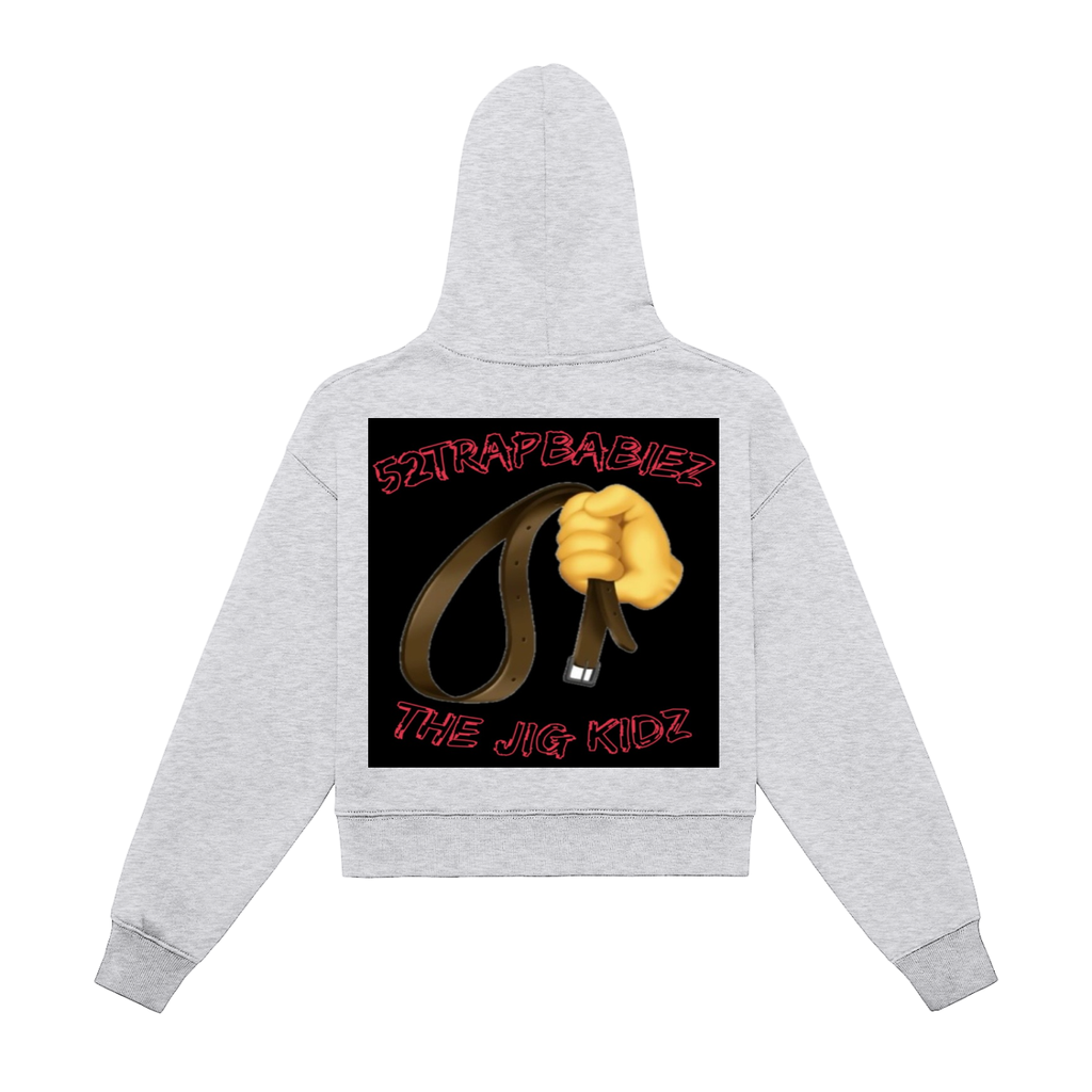 Fleeced Zip-Up Cropped Hoodie