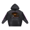 Vintage Washed Frayed Fleece Hoodie