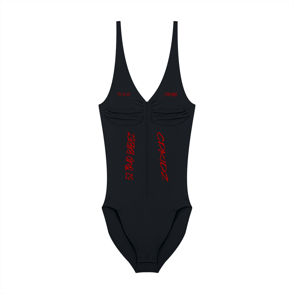 Women’s Full-Zip Ruched Bodysuit
