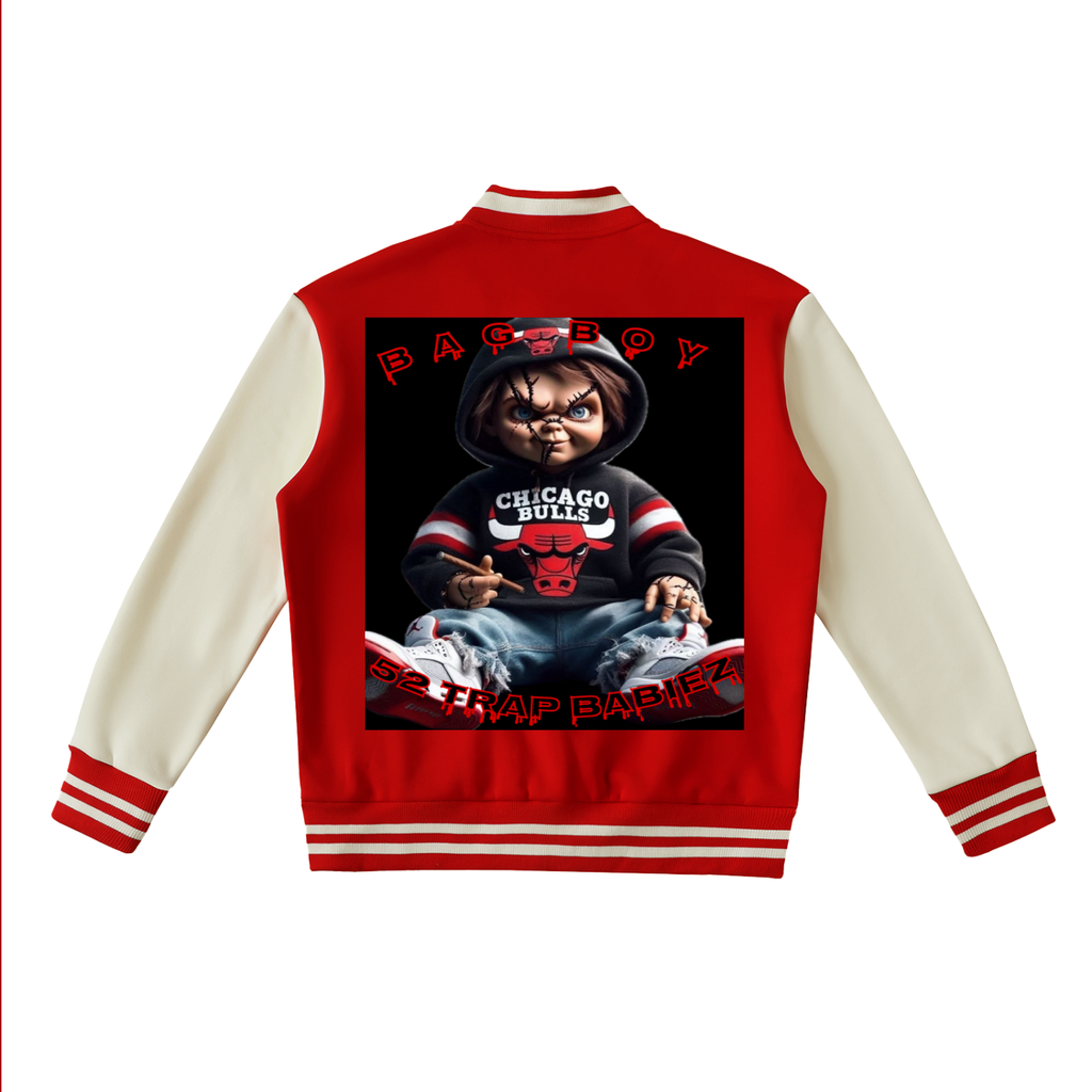 Two-Tone Fleeced Varsity Jacket