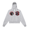 Fleeced Zip-Up Cropped Hoodie