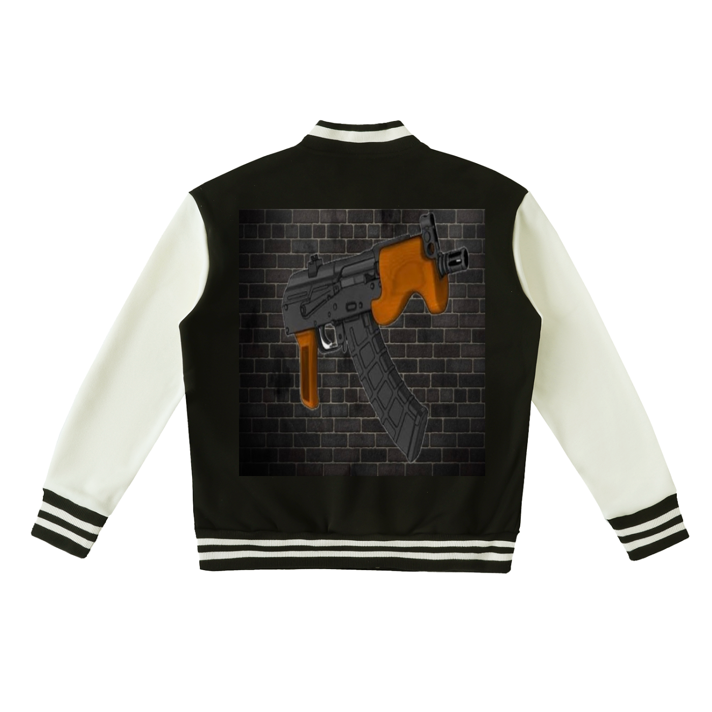 Two-Tone Fleeced Varsity Jacket