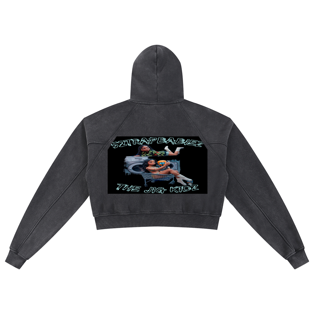 Snow Washed Cropped Hoodie