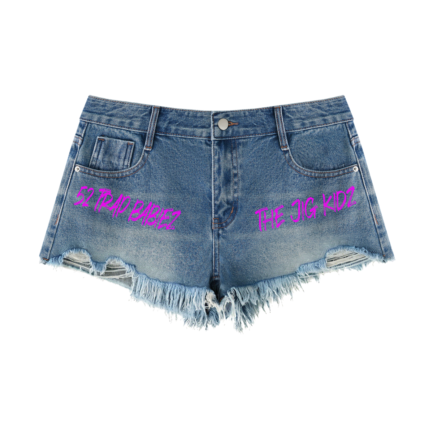 Women's Vintage Wash Raw Hem Denim Shorts