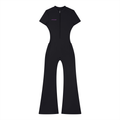 Women’s Tight Flared Leg Quarter-Zip Jumpsuit